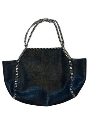 Stella McCartney Falabella Black Suede Shoulder Tote